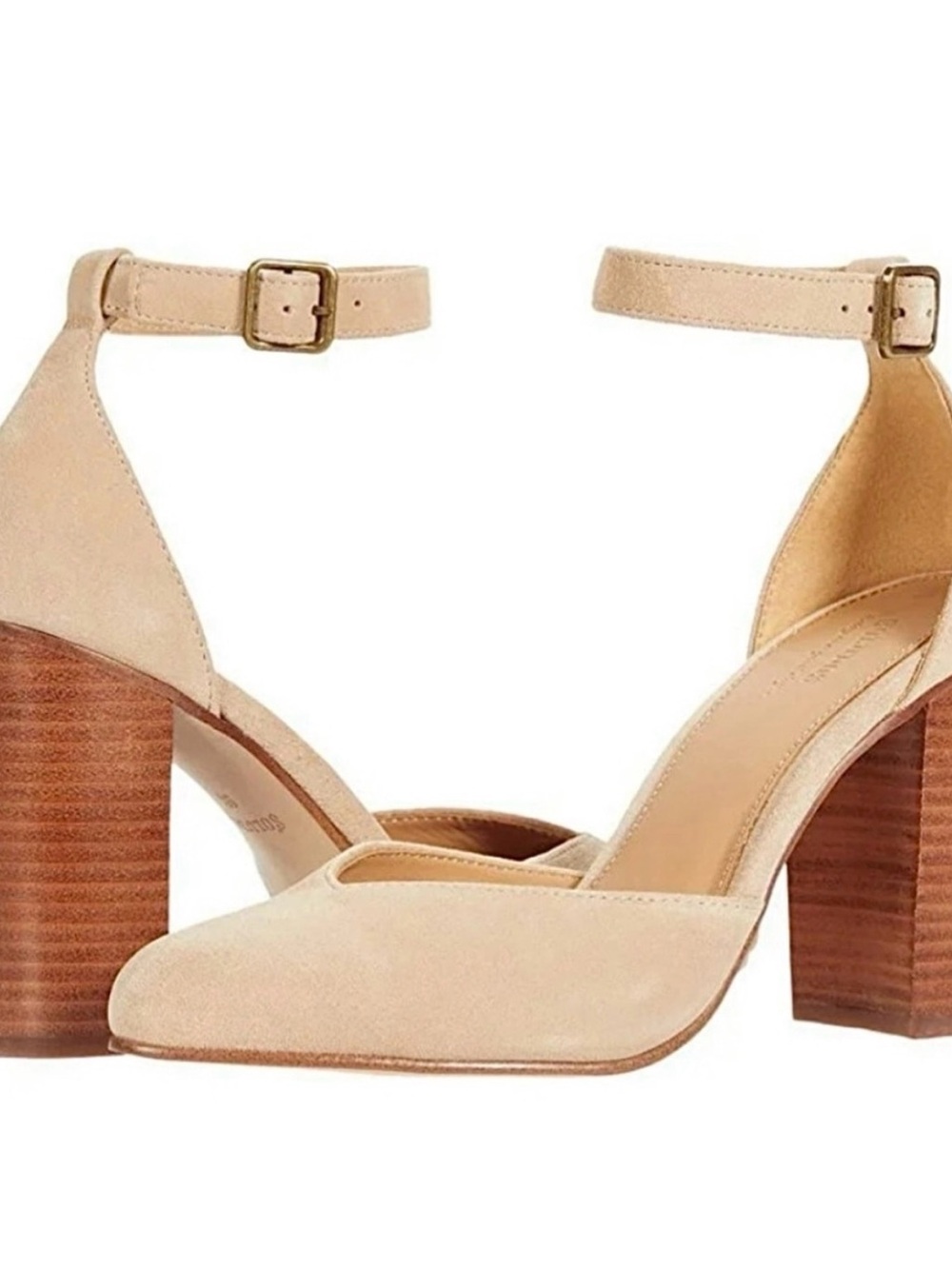 Women’s soludos Beige Ankle-Strap Block Heel Pumps